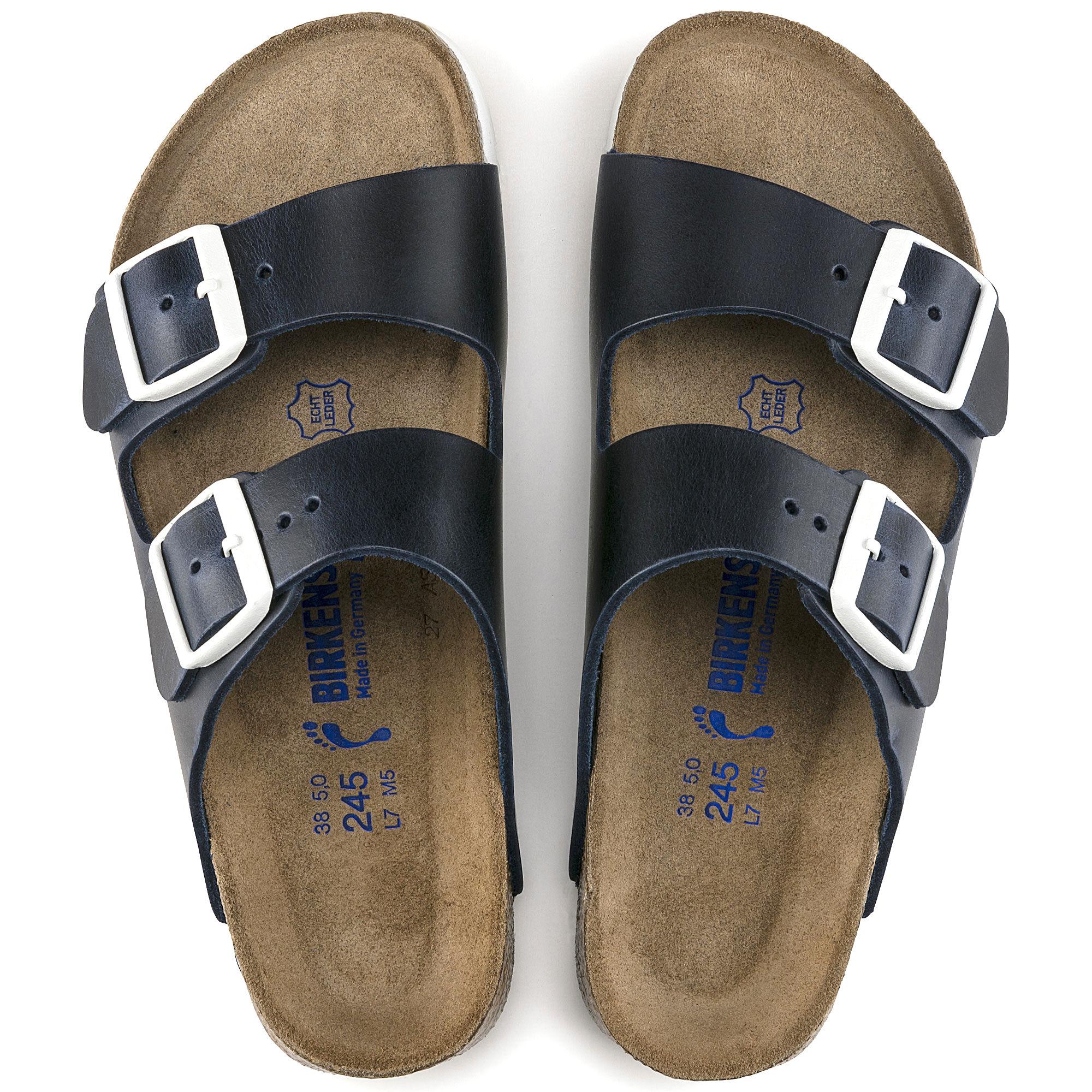 birkenstock arizona leather blue