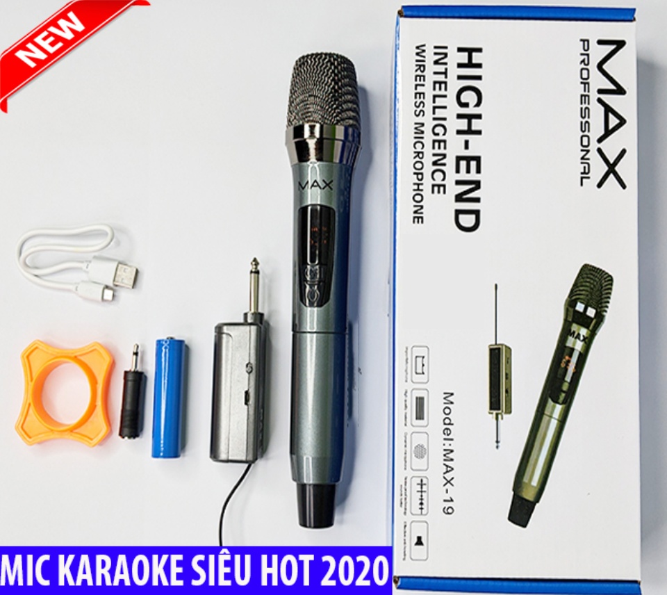 [ Míc Karaoke Siêu Hót ] Trọn Bộ Micro Yamaha Không Dây Đa Năng Cao Cấp MAX 19 UHF , Micro Karaoke Không Dây Max19 Dành Cho Loa Karaoke Xách Tay, Loa Kẹo Kéo Di Động JBL ,JBZ , Loa Bluetooth, Amply Hát Karaoke Tại Nhà, Mic Hát Nhẹ Âm Chuẩn - BH 12T