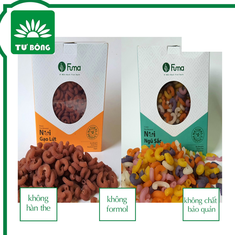 Combo 2 hộp nui ngũ sắc và nui gạo lứt của làng bột Sa Đéc