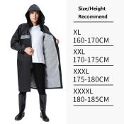Manzan Long Raincoat with Hood - Waterproof Motorcycle Jacket
