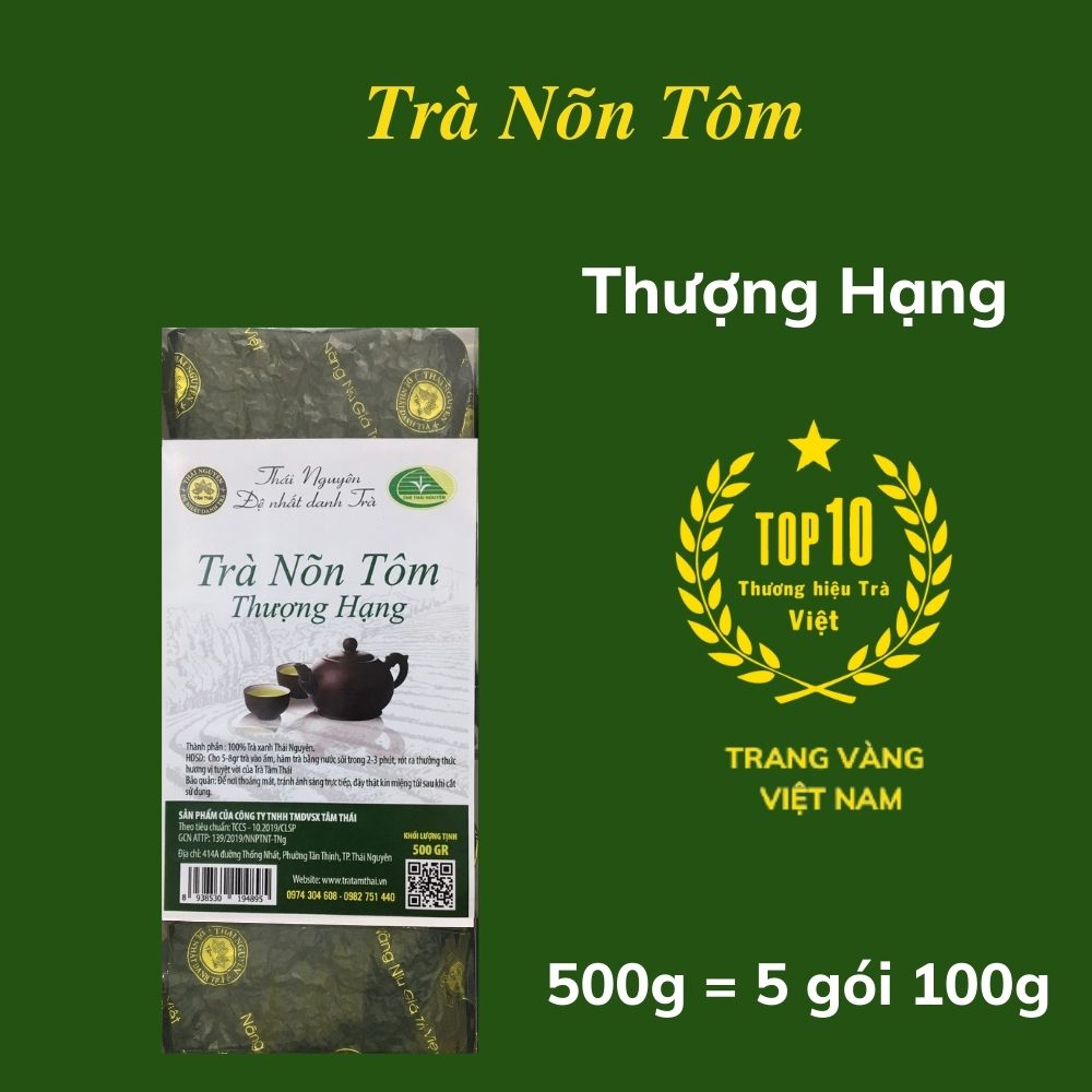 Trà Thái Nguyên Nõn Tôm Thượng Hạng 500g Trà Tâm Thái Trà Nõn Tôm Tân Cương Thái Nguyên 500g Chè xanh Thái Nguyên