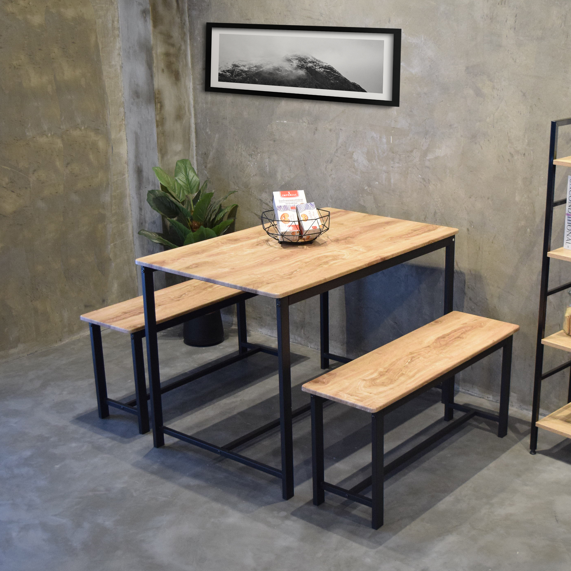 โต๊ะอาหาร 4 ที่นัง ชุดโต๊ะอาหาร โต๊ะ 1 เก้าอี้ 2 โต๊ะกินข้าว เก้าอี้กินข้าว #FG-1997 ราคา 2,350 บาท*ส่งฟรี