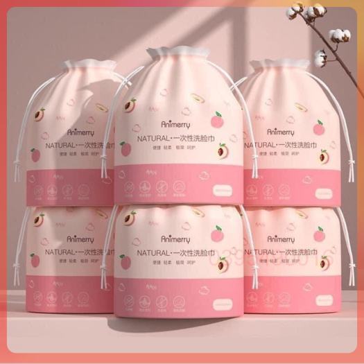 Cuộn 100 khăn mặt khô dùng một lần ANIMERRY, khăn bông mềm mịn, khăn giấy lau mặt khô dày dặn an toàn tiện lợi
