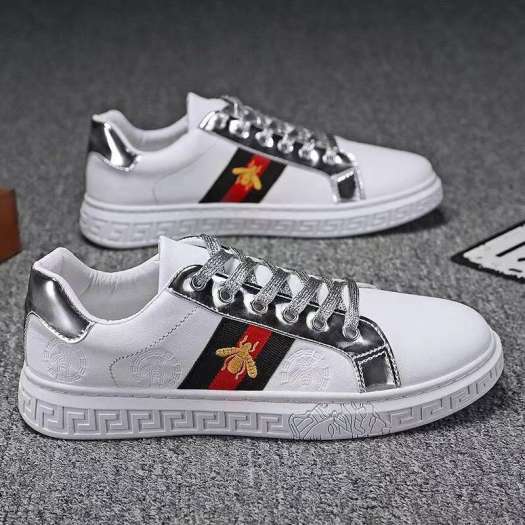 Dòng Gucci Bee Giày Thể Thao Nam Thời Trang Hợp Thời Trang, Giày Bệt Màu Đen Vàng Và Bạc