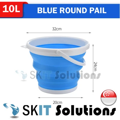 5L 10L 13L 15L Round Waterproof Foldable Pail with Cover or Without Cover, Collapsible Retractable Outdoor Water Pail Bucket Barrel TUB for Car Washing Fishing Toilet Cleaning, Portable Large Plastic Foot Leg Spa Bath Soak, Wash Bin Washtub Picnic Basket (5)
