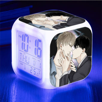 Đồng hồ báo thức để bàn in hình Checkmate Payback BL manhwa anime chibi LED đổi màu