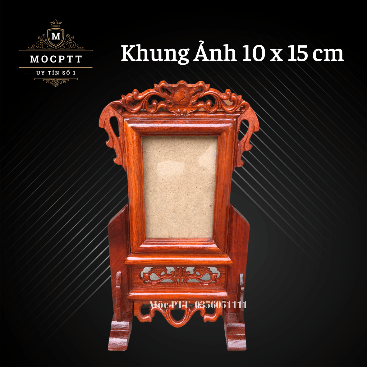 Khung ảnh thờ mẫu hoa lá tây cỡ ảnh 10 x 15 và 15 x 20 cm gỗ hương ta độ bền 100 năm