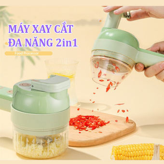 Máy Cắt Thái Rau Củ Kiêm Máy Xay Đa Năng Cầm Tay Mini Sạc Tích Điện Tiện Lợi Máy Xay Hành Tỏi Ớt Thông Minh