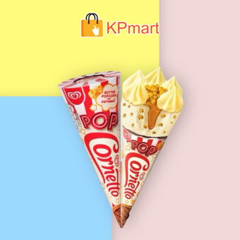 Kem ốc quế bắp rang bơ caramen Wall's Cornetto Butter Popcorn Caramel 134ML