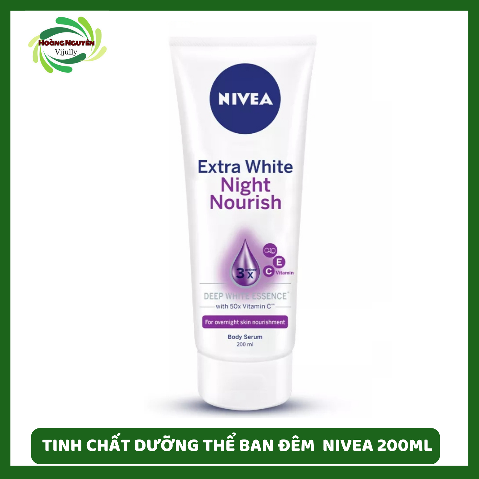 Tinh chất dưỡng thể Nivea trắng da ban đêm 180ml