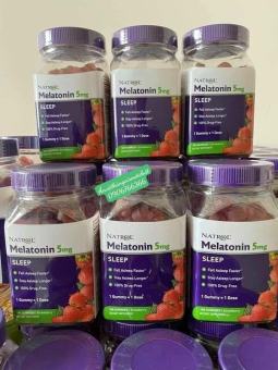 Kẹo Dẻo hỗ trợ ngủ ngon Natrol Melatonin 5mg 180 Viên Vị Dâu