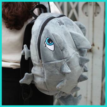 Balo khủng long vải nhung mịn màu xám