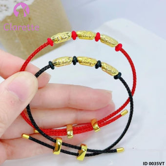 Vòng tay mix hạt gạo Lộc Phát Tài xi vàng Clarette 0035VT