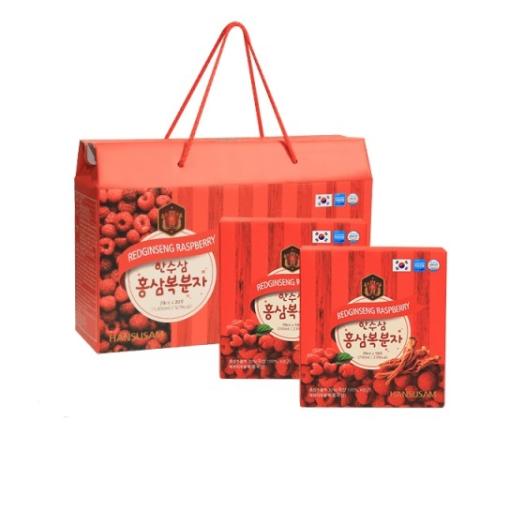 Nước Chiết Xuất Phúc Bồn Tử Hồng Sâm HANSUSAM Hộp 20 Gói x 70ml - Quà Biếu - Tăng cường sức khỏe