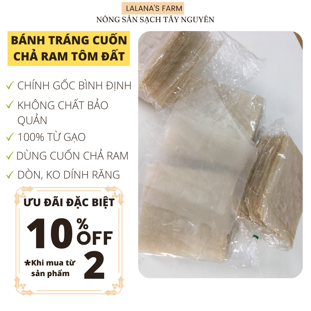 Bánh Tráng Bình Định Cuốn Chả Ram - Bánh tráng làm chả ram tôm đất trứ danh đặc sản Bình Định - 65 Cái/1 Bịch - Lalana's Farm