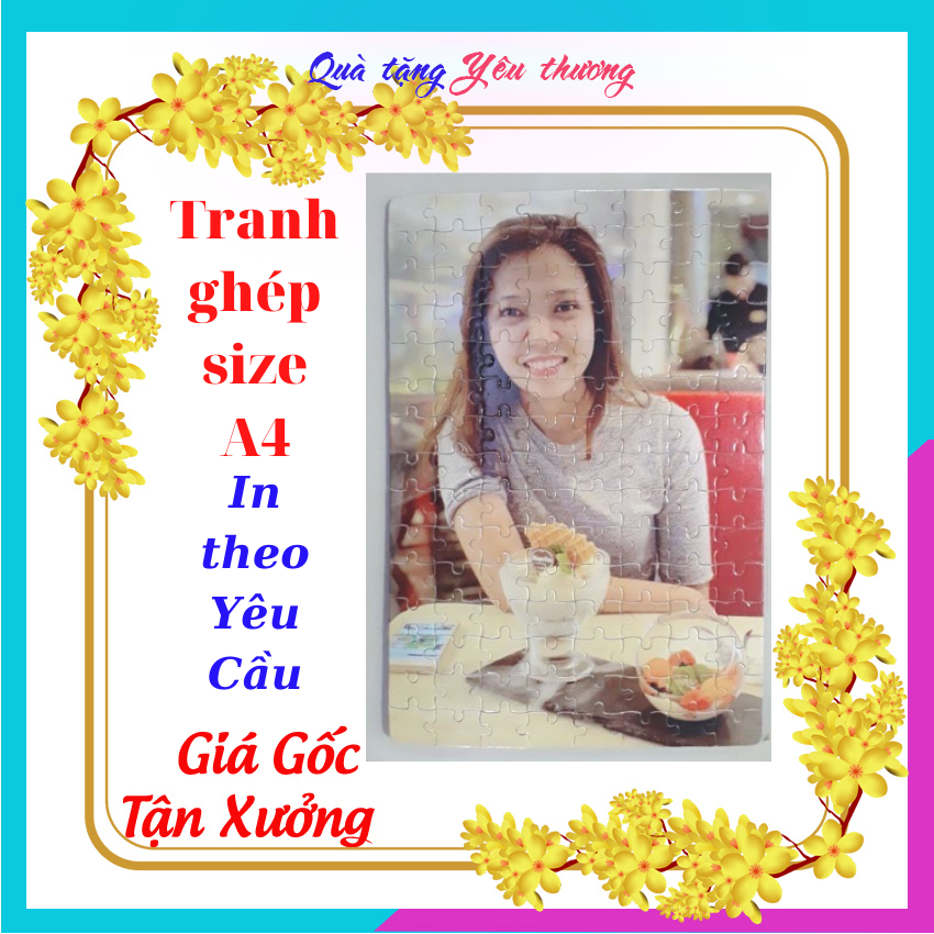 Tranh ghép size A4 in theo yêu cầu, chất lượng màu sắc chân thực và bền theo năm tháng, quý khách gửi ảnh cần in tranh ghép qua cho shop nhé.