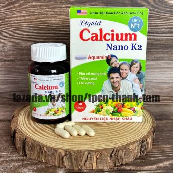 Viên uống bổ sung Calcium Nano K2 bổ sung calci, vitamin D3 ngăn ngừa thiếu hụt canxi - Chai 30 viên