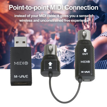 quà bí mật M-VAVE MS1 Mini truyền không dây hệ thống Midi hệ thống Midi Bộ chuyển đổi không dây Plug and play hỗ trợ cho các thiết bị với giao diện MIDI