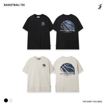 Áo Thun TSUN Basketball - In Nổi - [UNISEX] - 2 Màu - Thêu Tay Áo