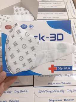 HỘP 50 CHIẾC KHẨU TRANG 3D- LV MAS-K SỊN SÒ, AN TOÀN CHO SỨC KHỎE
