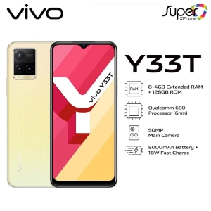 สินค้า Vivo Y33T(8+128GB)FHD+แบตเตอรี่ขนาดใหญ่ กล้องสามตัว 50MP(By Lazada Superiphone)