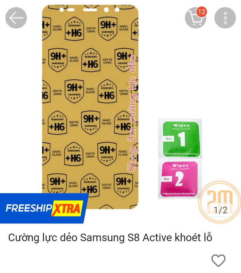 Cường lực dẻo Samsung S8 Active mỏng 0.2mm