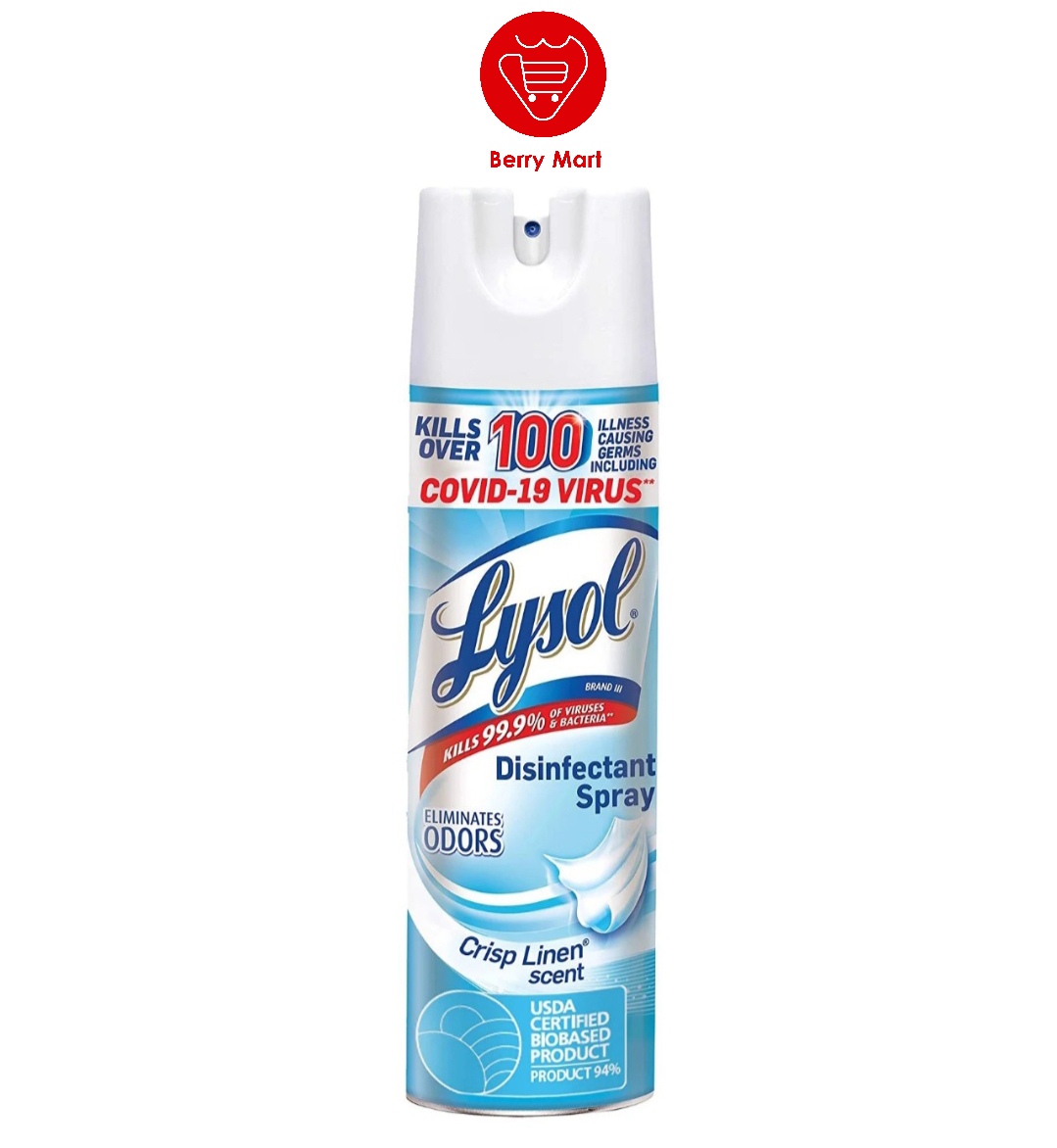 Xịt phòng diệt khuẩn Lysol Disinfectant Spray 538g của Mỹ | hiệu quả tiêu diệt virus vi khuẩn đến 999%. Hiệu quả diệt hơn 100 vi trùng gây bệnh | Berry Mart | BR235