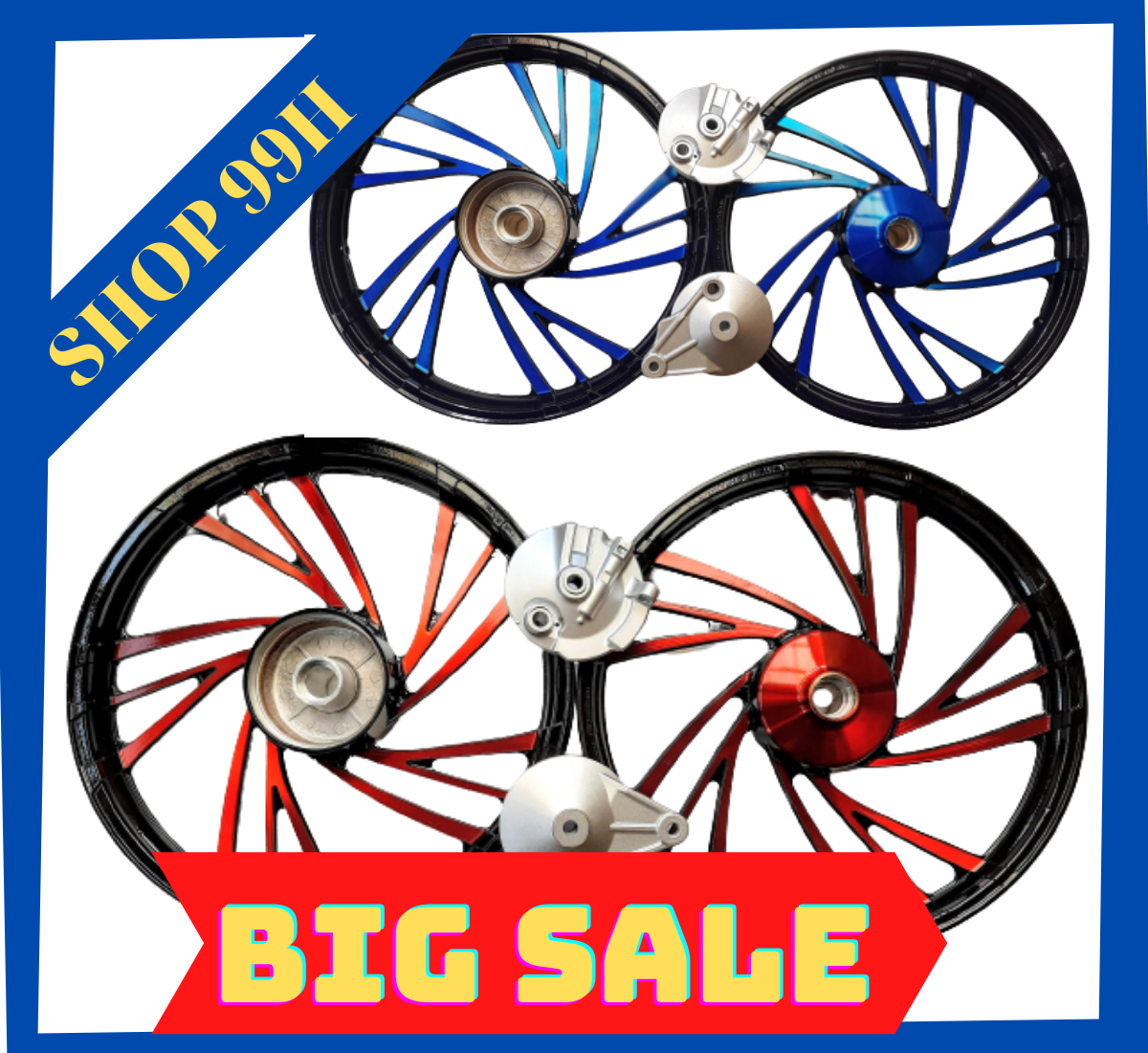 Mâm lốc xoáy xanh dành cho Wave Alpha, Blade, Ws110 thắng đùm