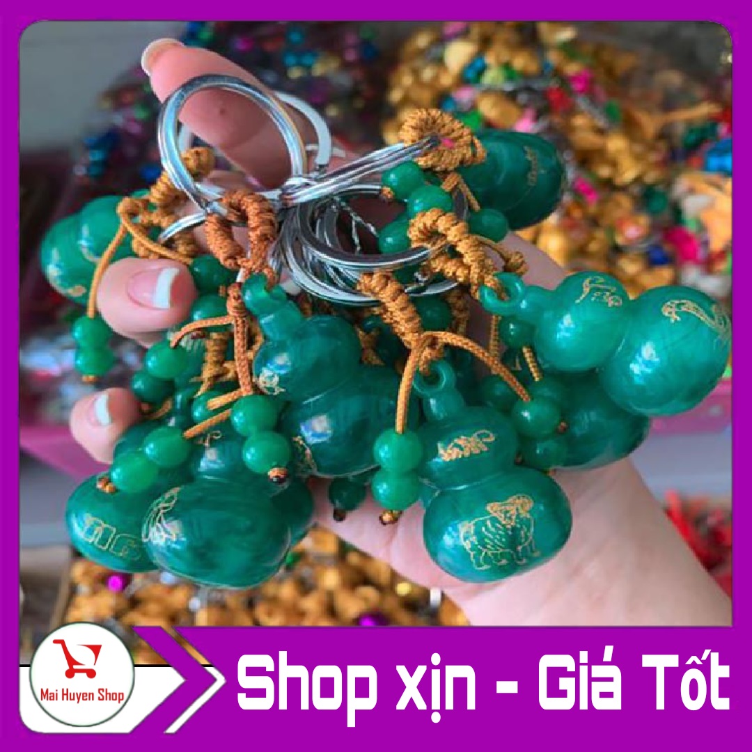 Móc khóa hồ lô xanh 12 con giáp bình an