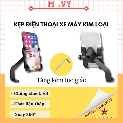 Giá Đỡ Điện Thoại Xe Máy - Kẹp Điện Thoại Gắn Xe Máy C2 Chống Cướp Cực Chắc Chắn