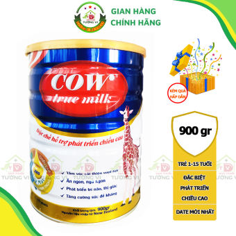 Sữa bột Cow True Milk Grow Pro 900g – Giúp phát triển chiều cao tối ưu, xương răng chắc khỏe, ngừa còi xương, loãng xương
