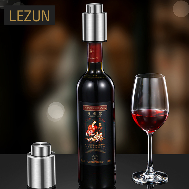 LEZUN จุกไวน์ จุกไวน์สแตนเลสสูญญากาศ จุกเก็บรักษาไวน์ จุกปิดขวดไวน์ จุกไวน์ Vacuum wine stopper ราคา 59 บาท*ส่งฟรี