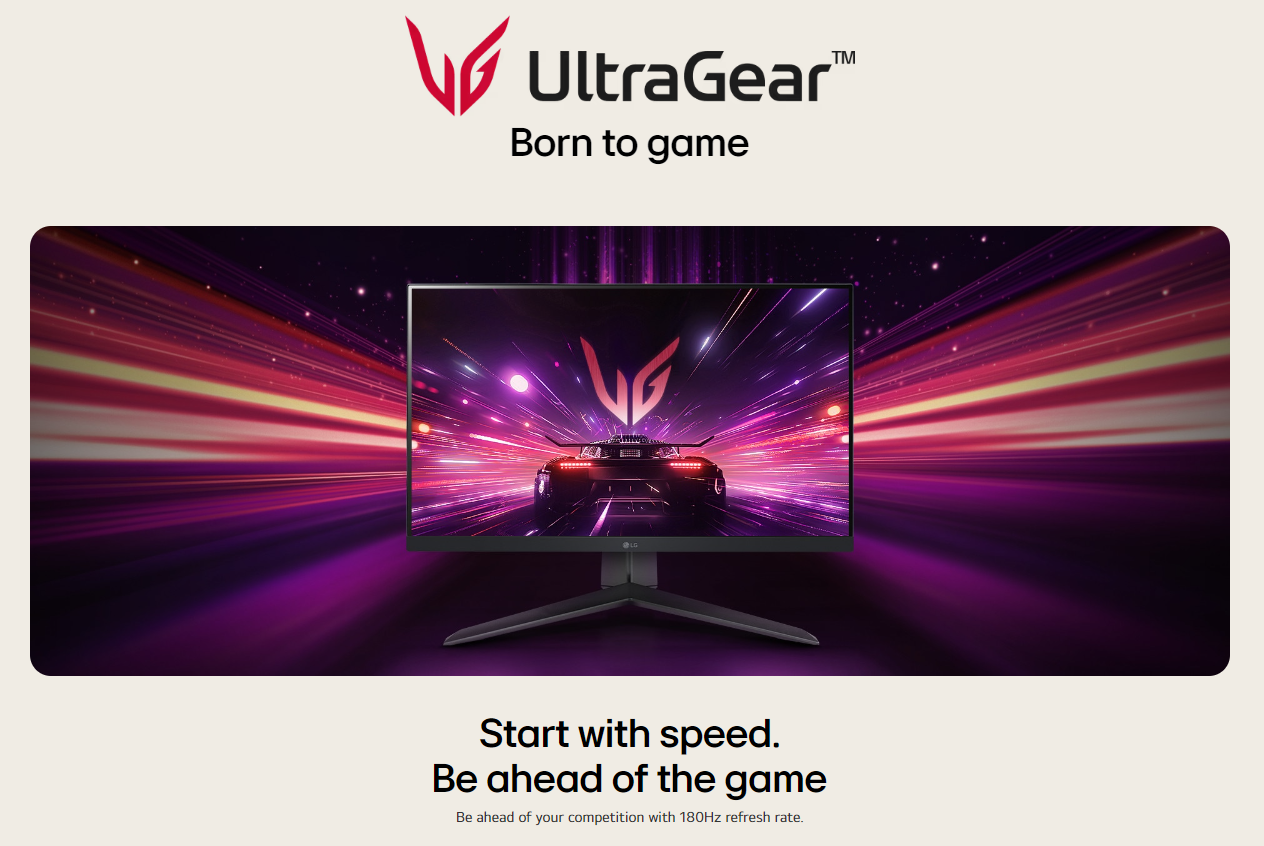 LG 24GS65F-B 24"Inch UltraGear™ Full HD IPS gaming monitor 180Hz, IPS 1ms (GtG), HDR10 · v7