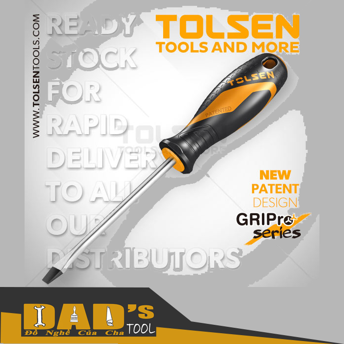 Tua vít đầu dẹp cán mềm 3 đến 8mm - tolsen 20001/05/44