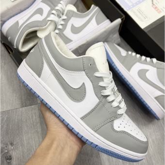 Giày Jordan xám trắng đế xanh, Giày Jordan 1 cổ thấp JD grey xám đế xanh bản đẹp full box bill. Tonyver