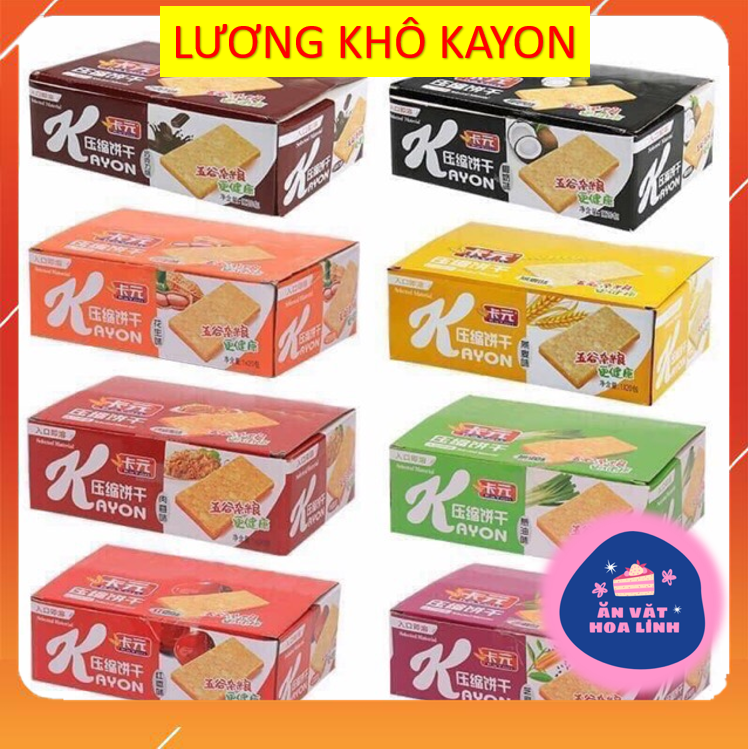 Hộp 20 bánh lương khô mix vị Kayon, lương khô mix nhiều vị