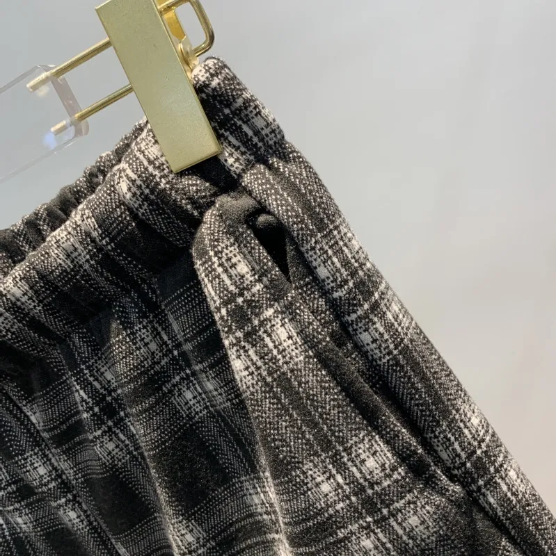 black and gold plaid pants
