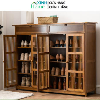 Modern luxury non-smell breathable 4 to 7 layers bamboo shoe rack wooden shoe shelf shoe rack