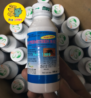 THUỐC DIỆT MUỖI PERMETHRIN 50EC CHAI 100ml - THUỐC DIỆT CÔN TRÙNG chai 100ml. Pet-1989