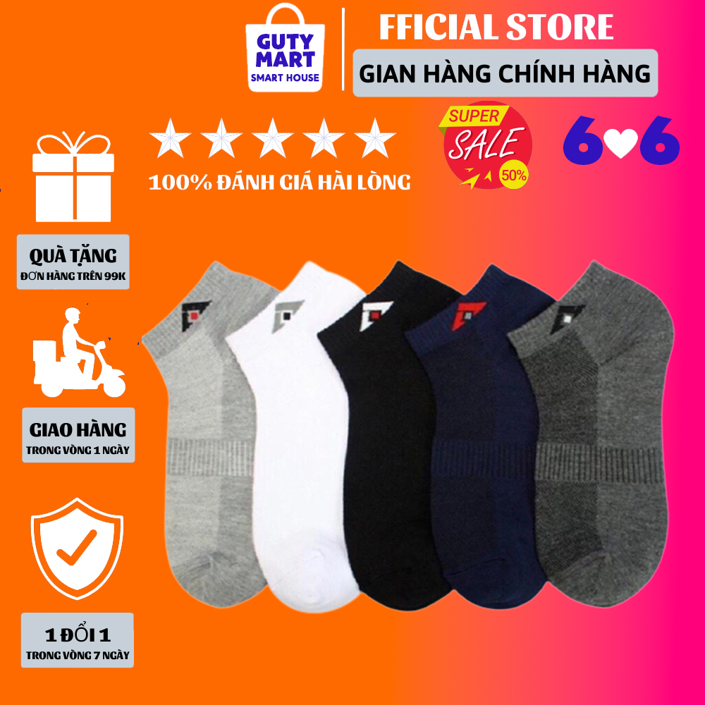 Tất nam 10 đôi cổ ngắn T&T hàng Việt Nam xuất khẩu chống hôi chân, vải dày vừa, vớ nam chất liệu cotton thoáng mát khử mùi, tất nam cho giày thể thao và người làm văn phòng (Giao màu ngẫu nhiên )