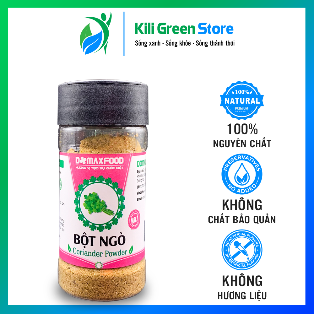 Bột Ngò nguyên chất Domaxfood - Coriander ground -  bột ngò rí - rau mùi - 100% thành phần tự nhiên - gia vị của các món ăn ngon