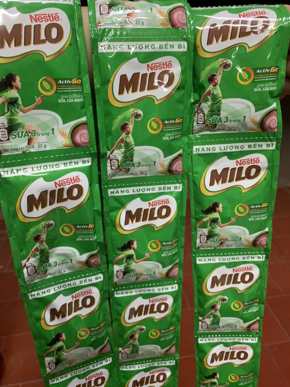 Milo bột dạng gói 22g x dây 10 gói