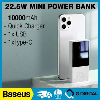 Baseus Super Mini 22.5W Fast Charging Powerbank Digital Display 10000mAh 20000mAh Quick Charge Powerbank Portable Charger (1)