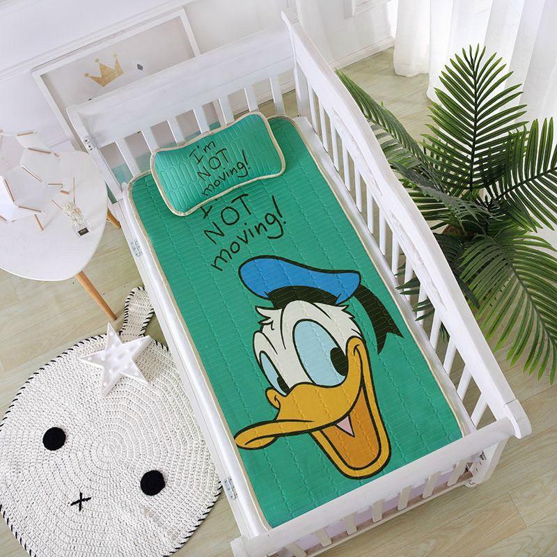 Chiếu điều hoà cao su non tặng kèm gối cho bé Chiếu điều hoà thoáng mát cho bé Chiếu cao su non 5D (gối kèm ruột)