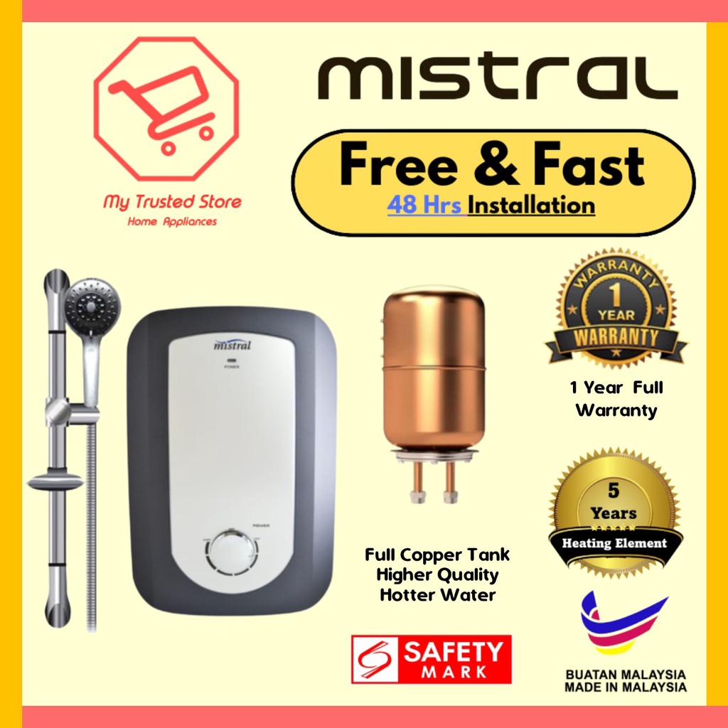 Mistral MSH708 Copper Inner Tank Instant Water Heater | Lazada Singapore