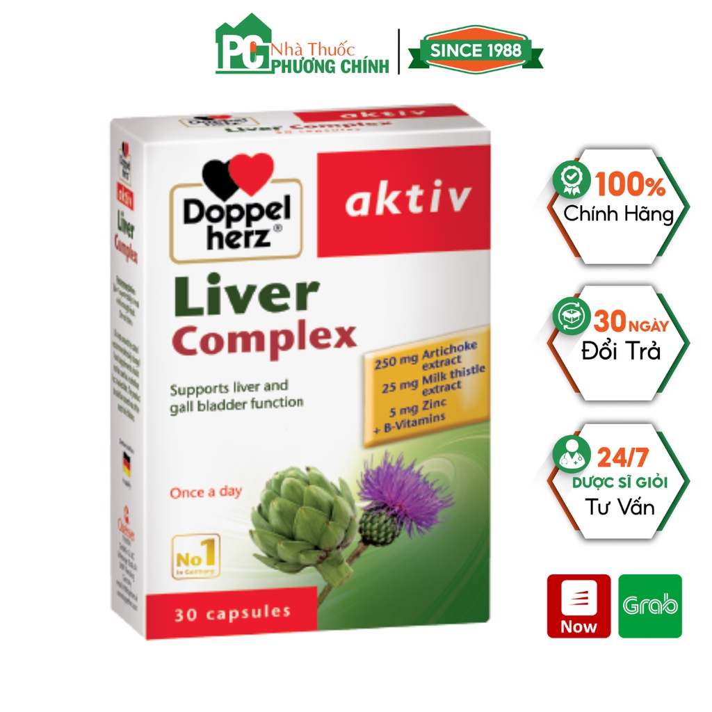 Viên Uống Giải Độc Gan, Hạ Men Gan Doppelherz Aktiv Liver Complex