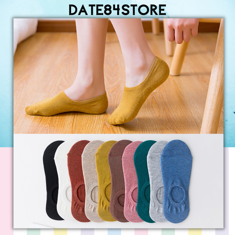 Tất vớ gân cổ thấp nhiều màu phong cách hàn quốc Date84store