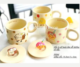 cốc ly sứ/ ly sứ hoạt hình dể thương có nắp /500ml