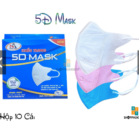 Hộp 10c khẩu trang 5d mask famapro cao cấp bảo vệ sức khoẻ