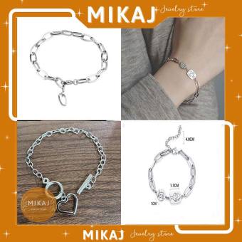 Vòng tay đôi cặp nam nữ đôi bạn thân cá tính titan màu bạc hàn quốc dễ thương xích đẹp giá rẻ MIKAJ STORE